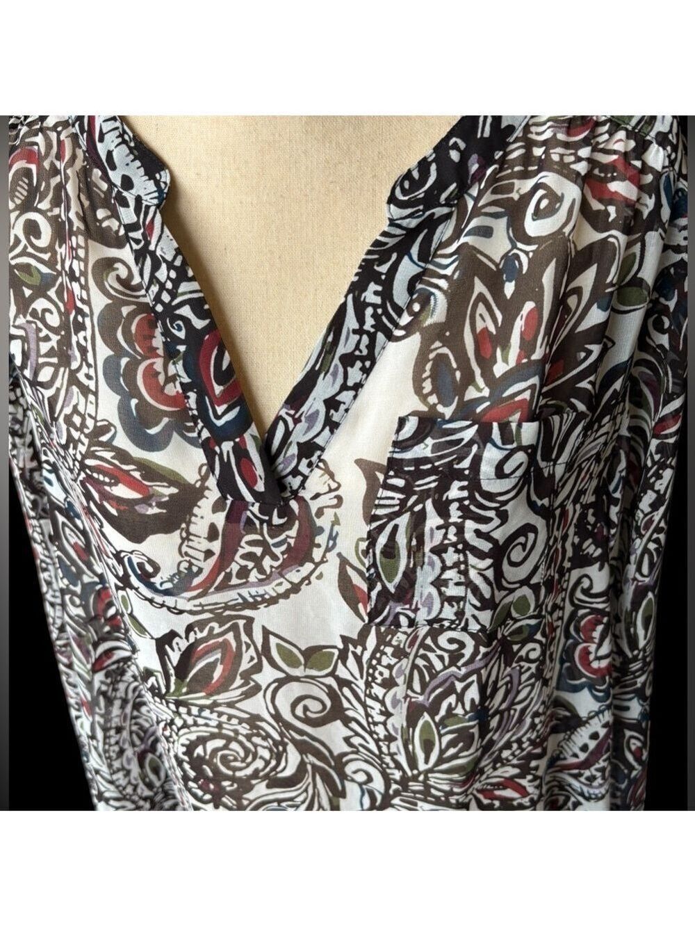 Ariat-women’s medium semi sheer hi/low hem tunic. Gorgeous colors. GUC! - Picture 7 of 15